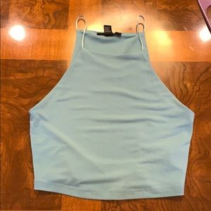Blue crop top